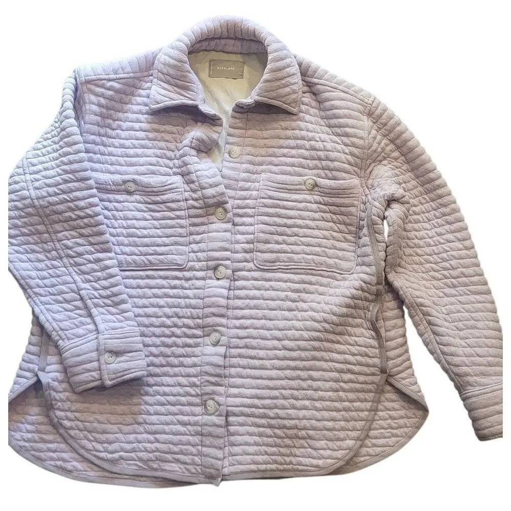 Everlane Jacket Women's Small Purple Organic Cotton Quilted Button Down Shirt